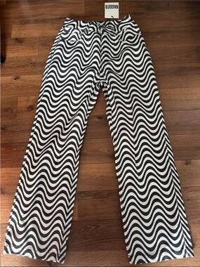 RAGGED Priest Black and White Wave Jeans. Urban Outfitters.